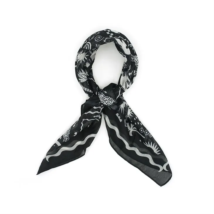 Svartur grafískur prentun bandana S051