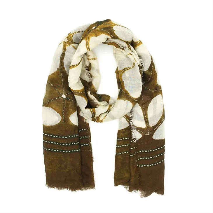 Blómprentað trefil S017