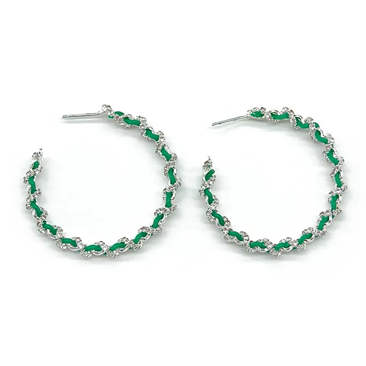 Grænn gimsteinn áferð eyrnalokkar