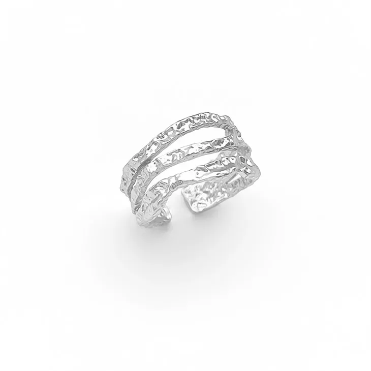 Silfur þrískiptur hringur